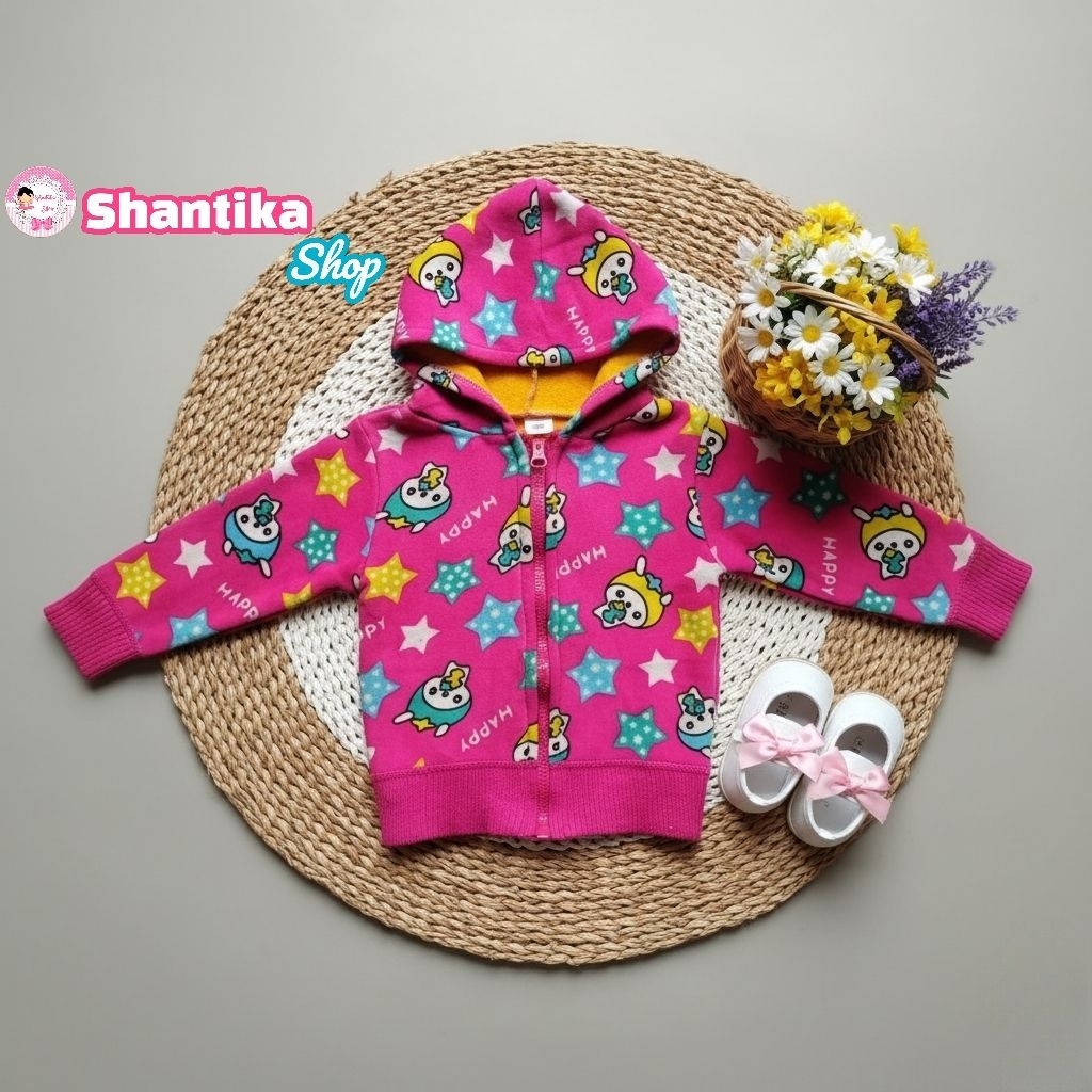 Preloved Jaket Hoodie Bulu Anak Perempuan 1-2 Tahun