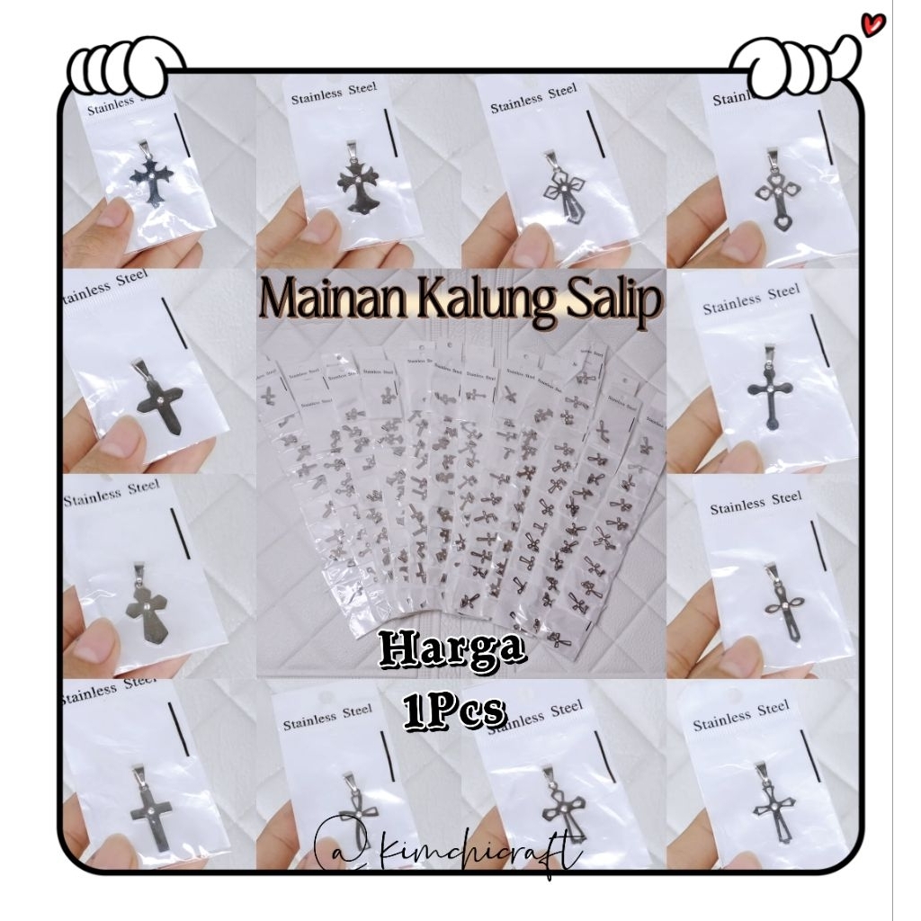 (1PCS) MAINAN KALUNG SALIP / LIONTIN SALIP / AKSESORIS KALUNG / MAINAN KALUNG SALIP STAINLESS STEEL 