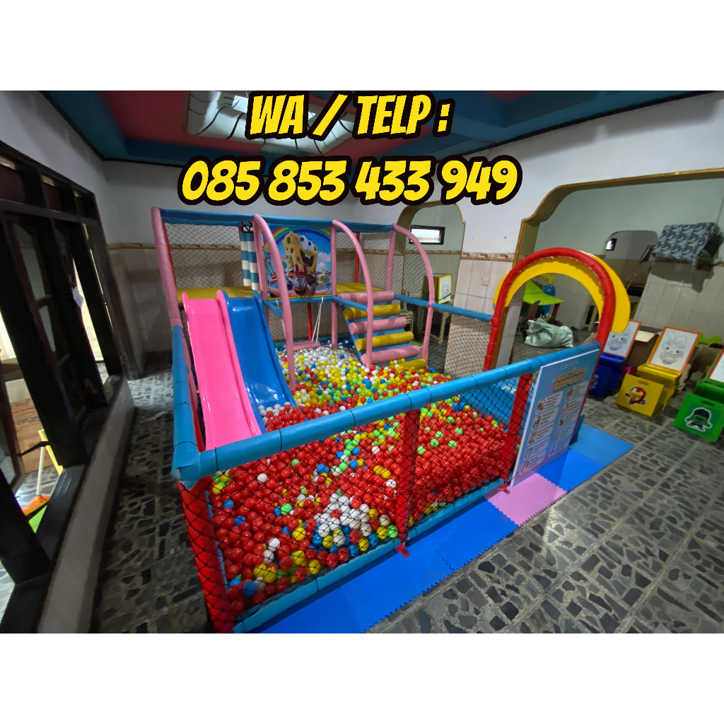 Playground indoor mandi bola trampolin lengkap Odong-Odong