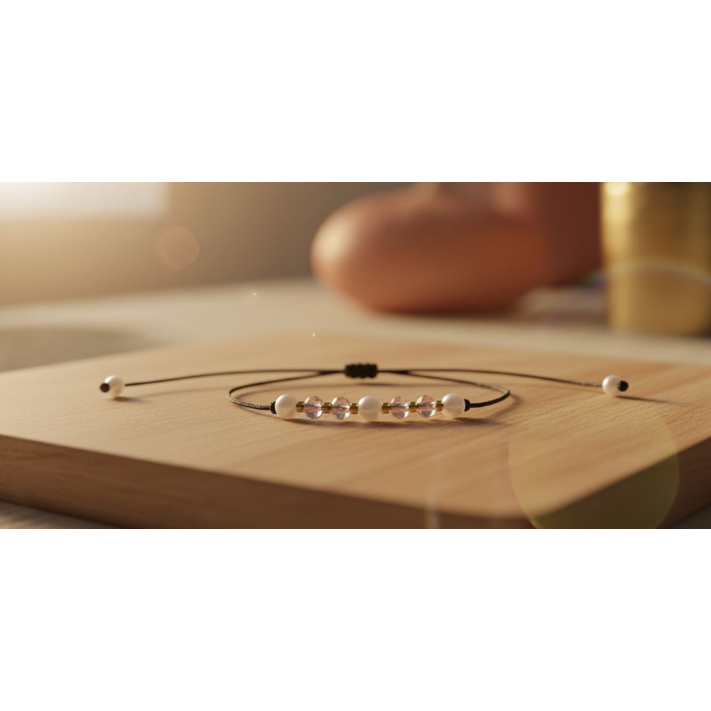 Gelang serut mote kristal / Gelang serut mote mutiara / Gelang serut persahabatan