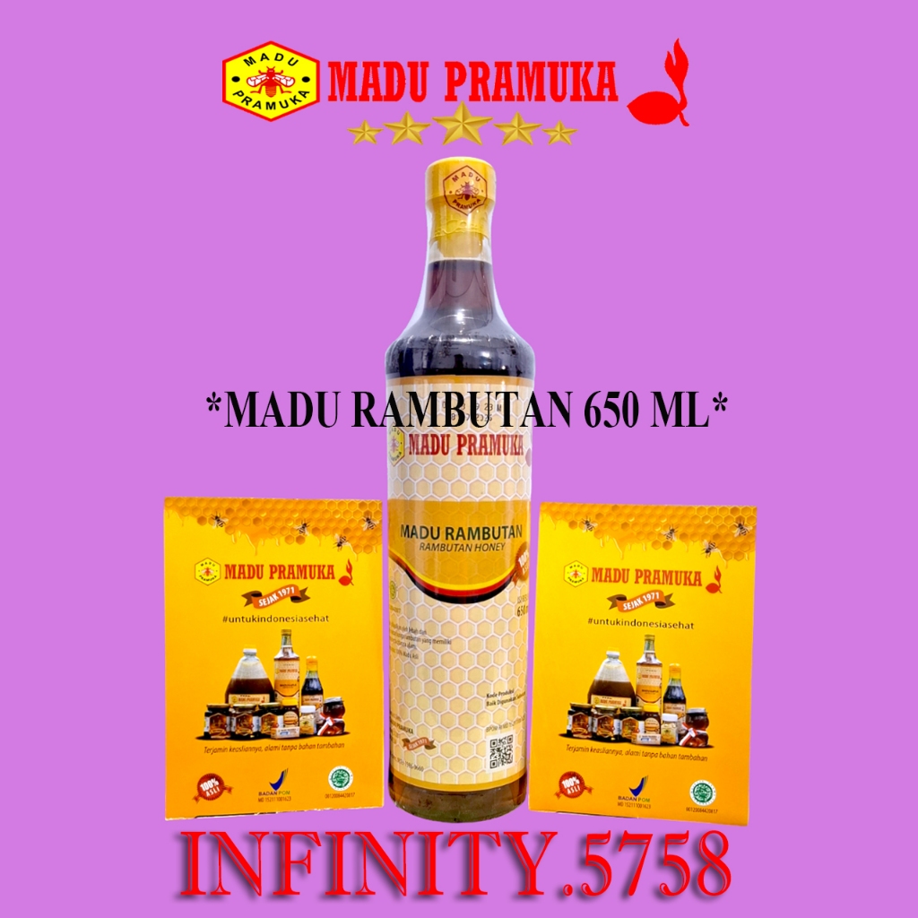 MADU RAMBUTAN MADU PRAMUKA 650 ML (MADU ASLI)