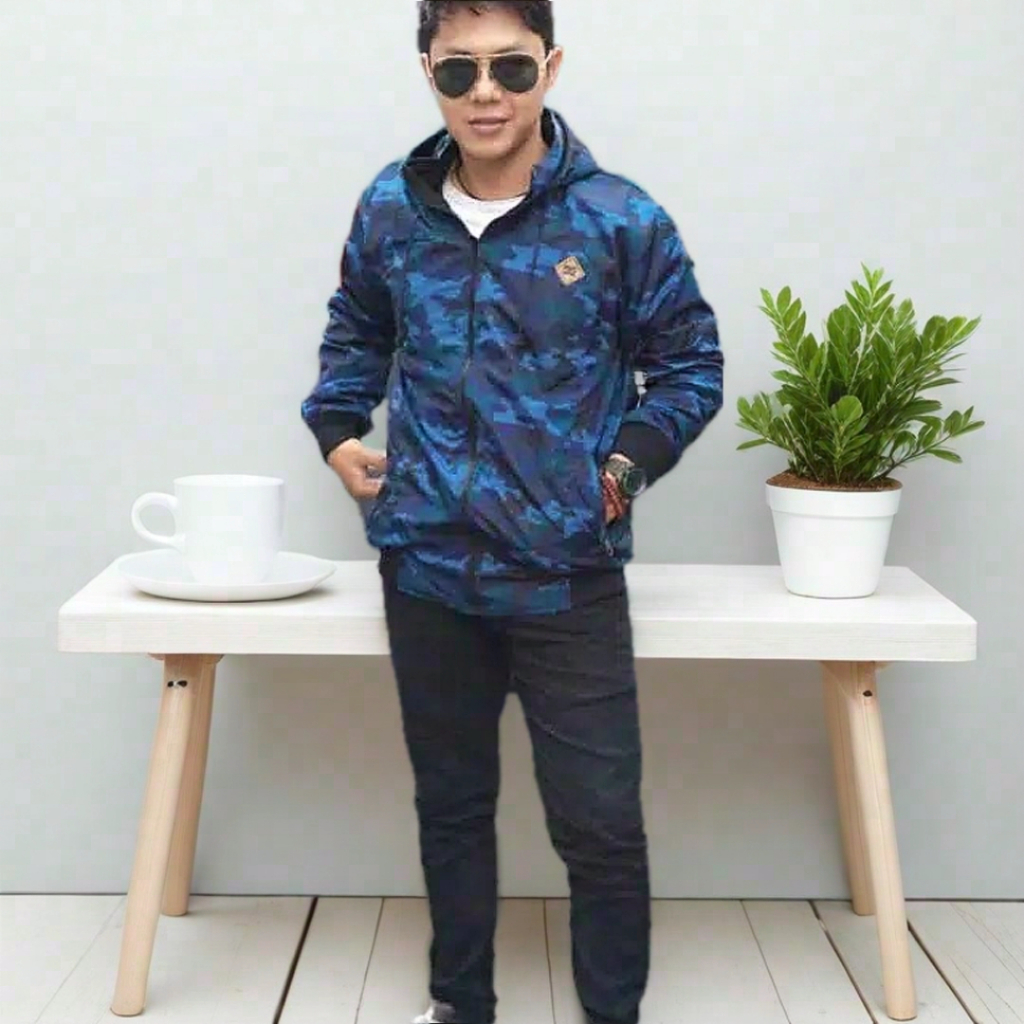 JAKET LORENG BIRU PREMIUM / JAKET BB ARMY / JAKET MOTIF TENTARA