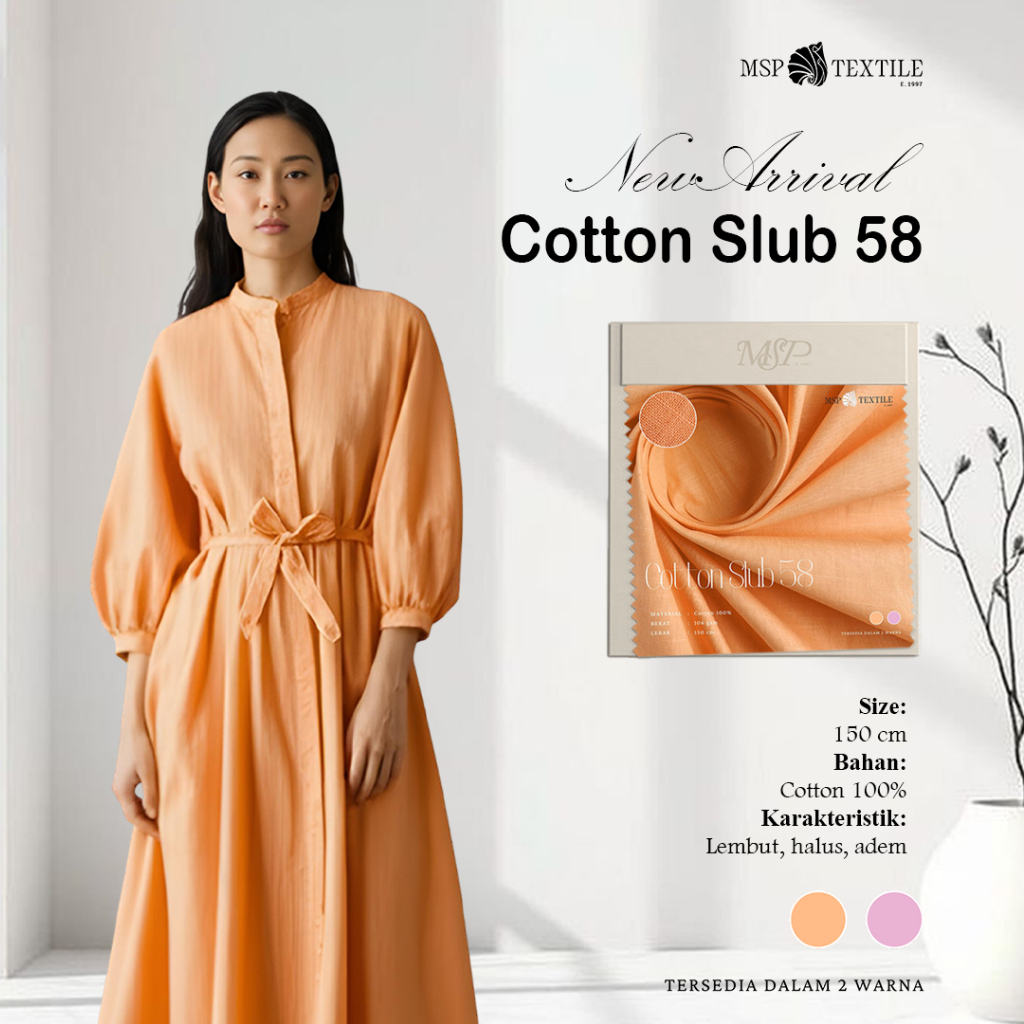 COTTON SLUB KAIN PREMIUM COCOK UNTUK BAJU KOKO ATASAN DRESS BAJU TIDUR MUKENA