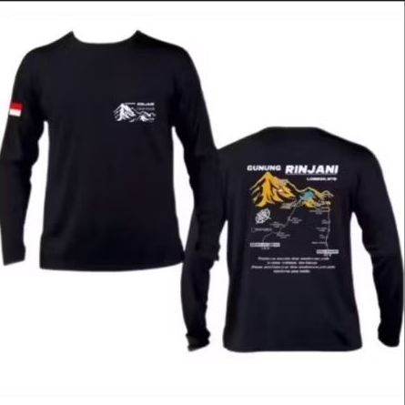 kaos gunung rinjani - lengan panjang - sablon dtf