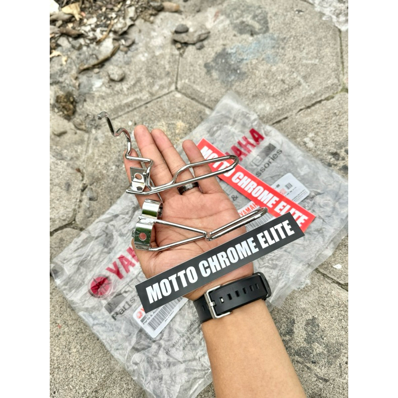 [SUDAH CHROME] breket selang rem depan atas mio lama mio sporty 2004-2007 original yamaha breket sel
