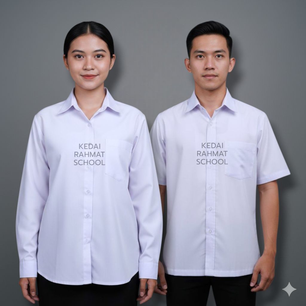 Baju Kemeja Putih Polos Pria Wanita CPNS P3K Training Kerja Formal Kantor Kuliah Seragam Sekolah Len