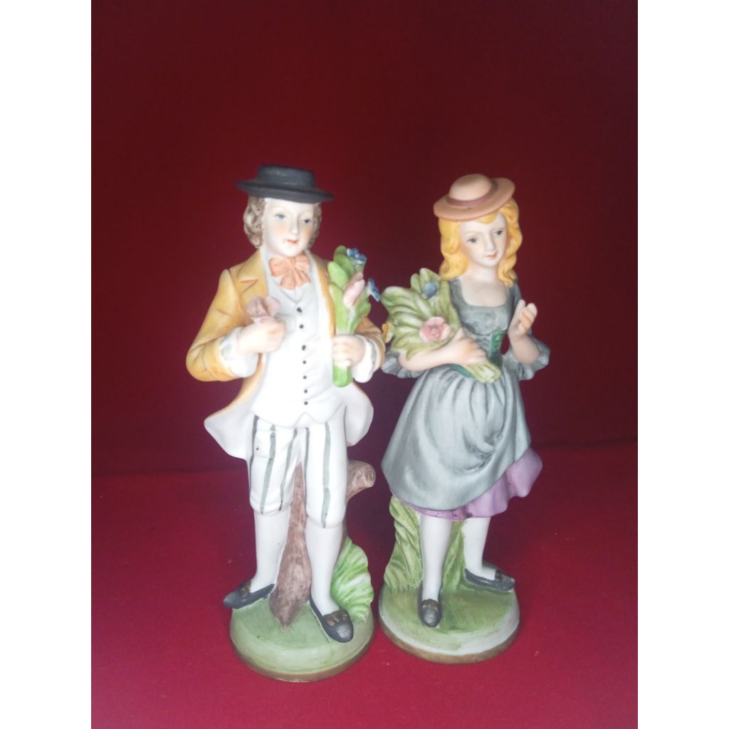 pajangan keramik sepasang patung eropa 2pcs