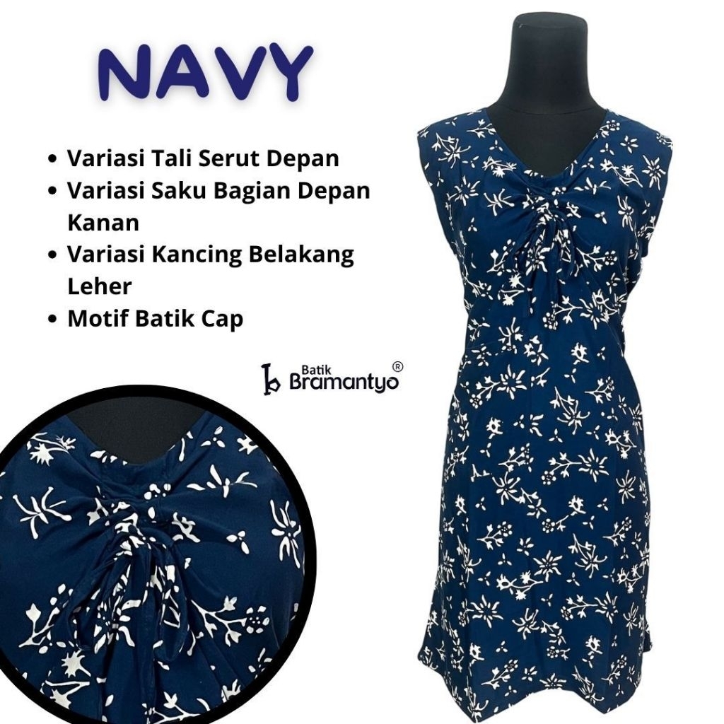 Bramantyo Store - Widuri Daster LD 100cm Batik Cap Batik Solo Menyerap Keringat Nyaman Daster Pendek