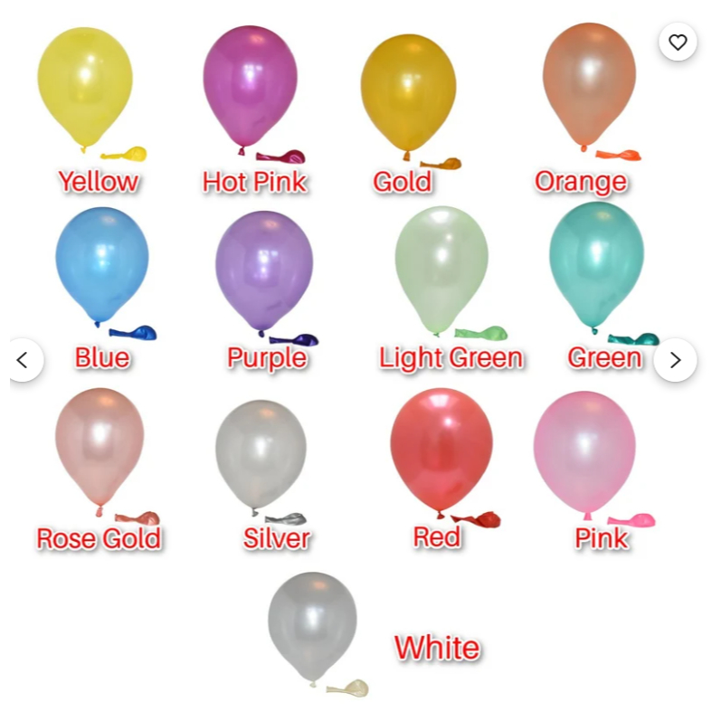 Balon Latex 5 inch Metalik Pearl (isi balon pvc)