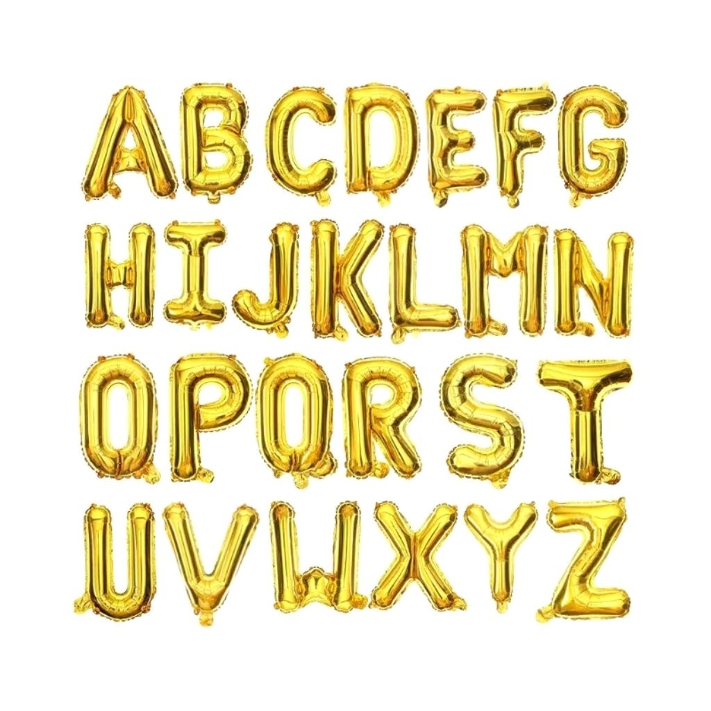 Balon Foil Huruf A-Z / Balon Foil Huruf / Balon Foil Abjad / Balon Huruf 16 Inch / Balon Angka / Bal