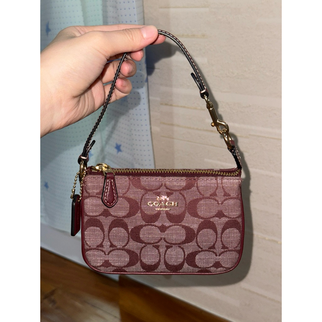 [Ori] Coach Nolita 15 Signature Chambray Wine Multi
