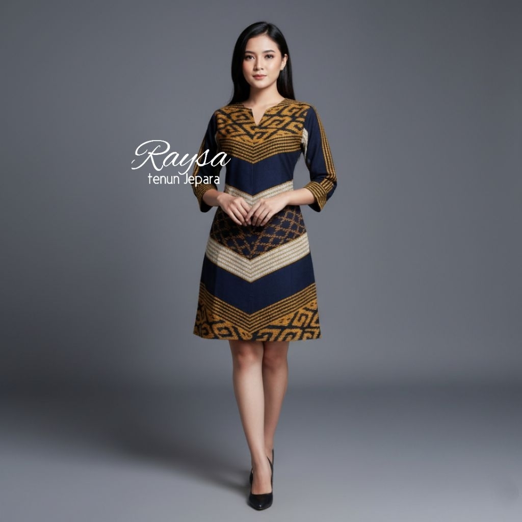 dres tenun gaun tenun baju atasan wanita tenun etnik