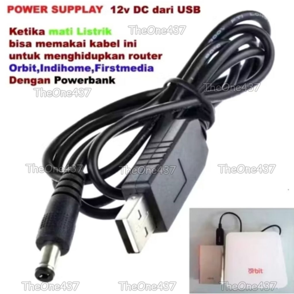 KABEL STEP UP USB 5V TO 12V DC POWER SUPPLY CHARGER CONVERTER ADAPTER - KABEL USB POWERBANK 5V TO 12