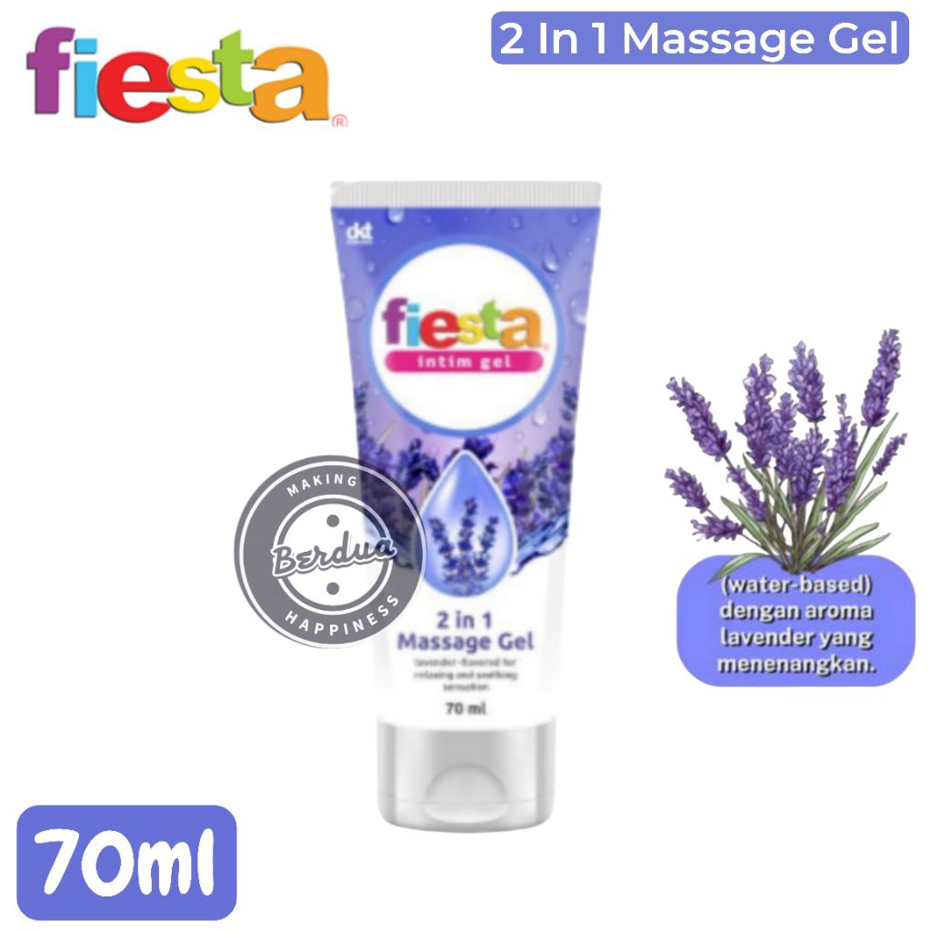 Fiesta 2 in 1 Gel 70ml Pelicin khusus wanita dan Massage gel Lavender - Pelumas untuk Pijat - Fiesta