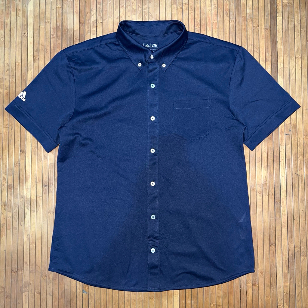 ADIDAS GOLF DARK NAVY BUTTON DOWN SHORT SLEEVE SHIRT titleist under armour