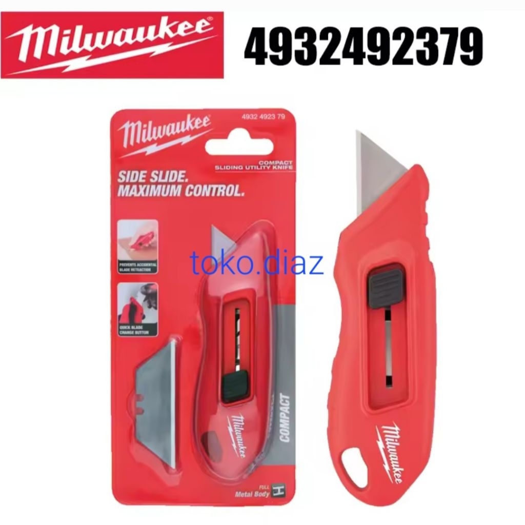 Milwaukee Compact Side Slide Utility Knife 4932492379 / Pisau Serba Guna