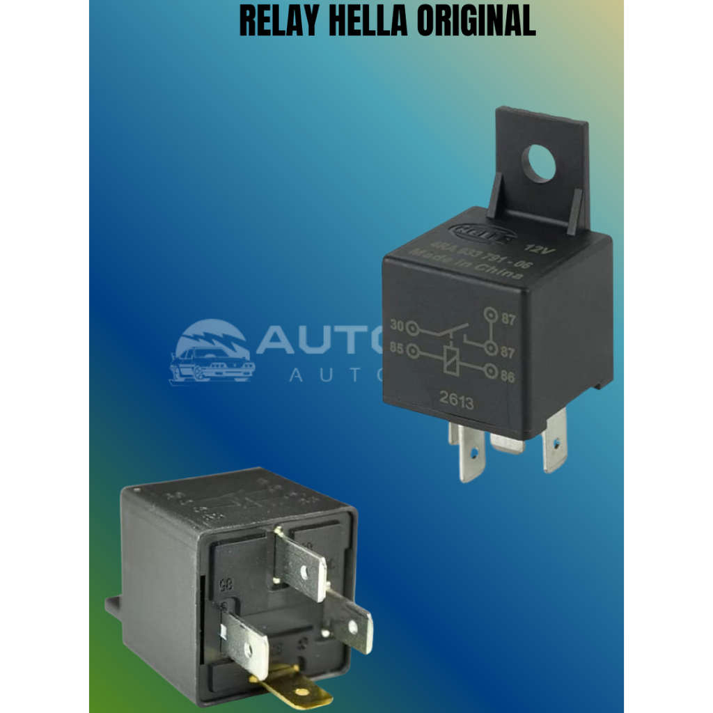ORIGINAL Relay Hella Kaki 4 12V 30A /Relay Klakson Hella/Relay Lampu/Klakson/Stater Mobil/Motor/Rela
