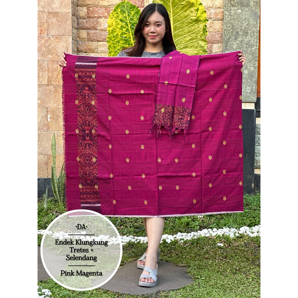 *•Endek Klungkung Tretes + Selendang selendang