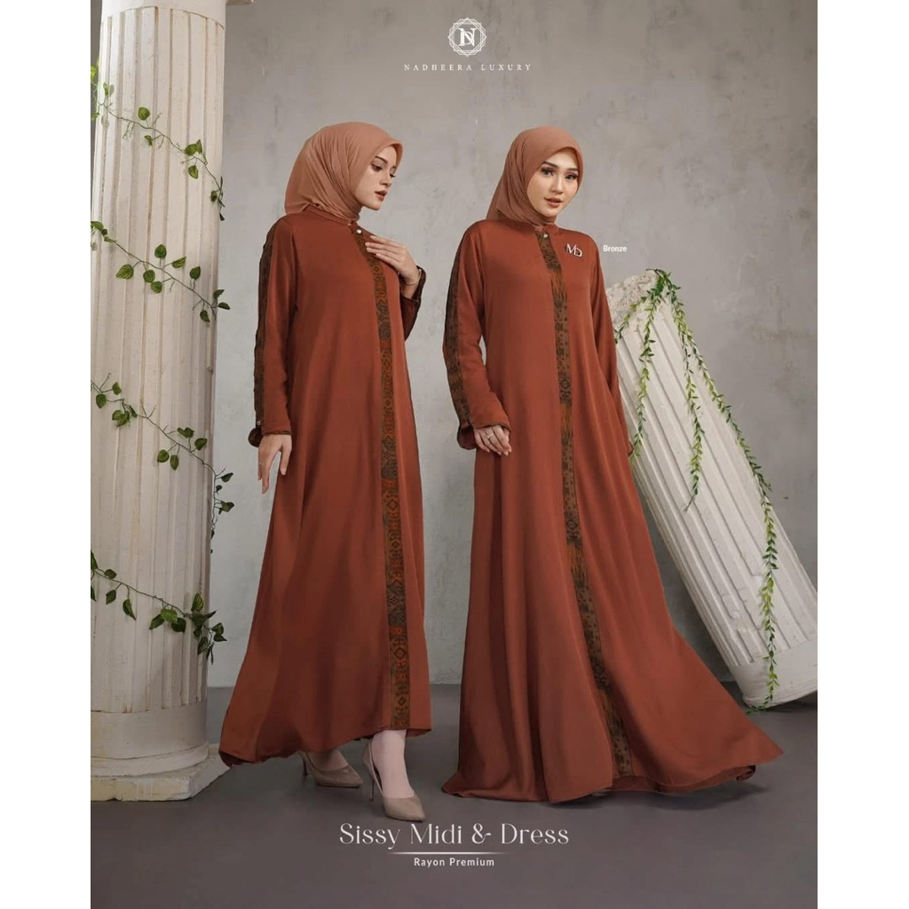 READY TERBARU2025//SISSY MIDI DRESS SERIES NADHEERA LUXURY //NADHEERA RAYON PREMIUM //GAMIS NADHEERA