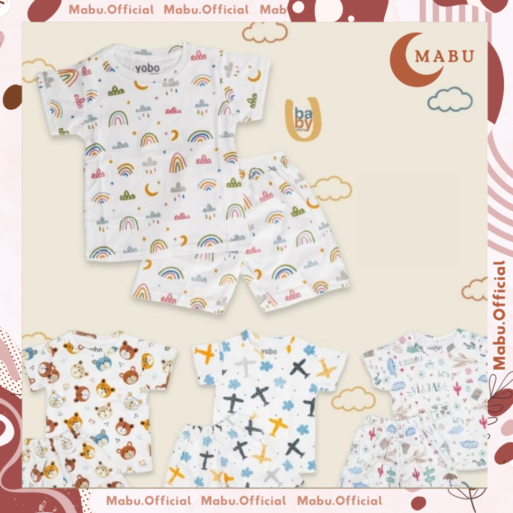 Yobo E-Set (Everyday Set) by BabyU | BAJU SETELAN SANTAI BAYI & ANAK (SIZE KECIL)