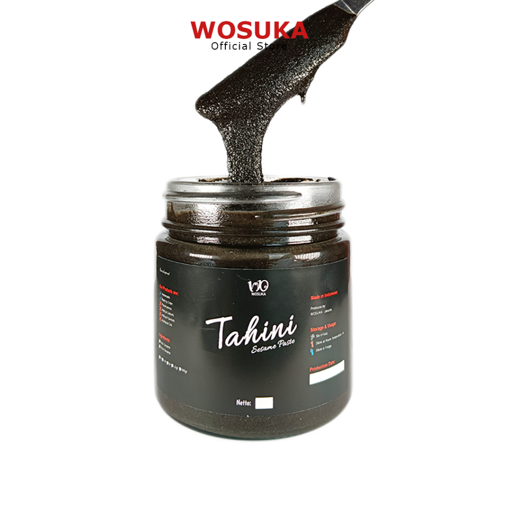 TERBARU WOSUKA ORGANIC BLACK SESAME TAHINI PASTE PASTA SELAI OLES OLESAN WIJEN HITAM DIET SEHAT