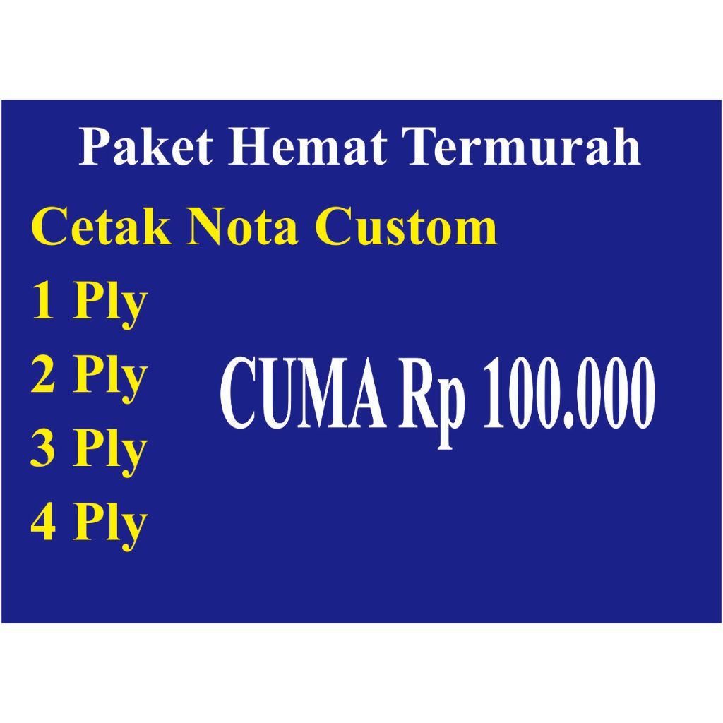 

CETAK NOTA CUSTOM 1 PLY,, CETAK NOTA CUSTOM 2 PLY, CETAK NOTA CUSTOM 3 PLY, CETAK NOTA CUSTOM 4 PLY