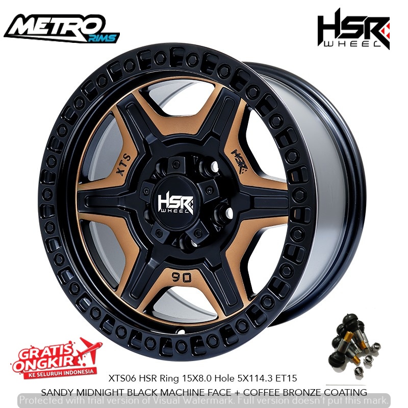 velg pelek racing offroud untuk rush terios innova XTS06 HSR R15X8 H5X114,3 ET15 kuat - metro rims