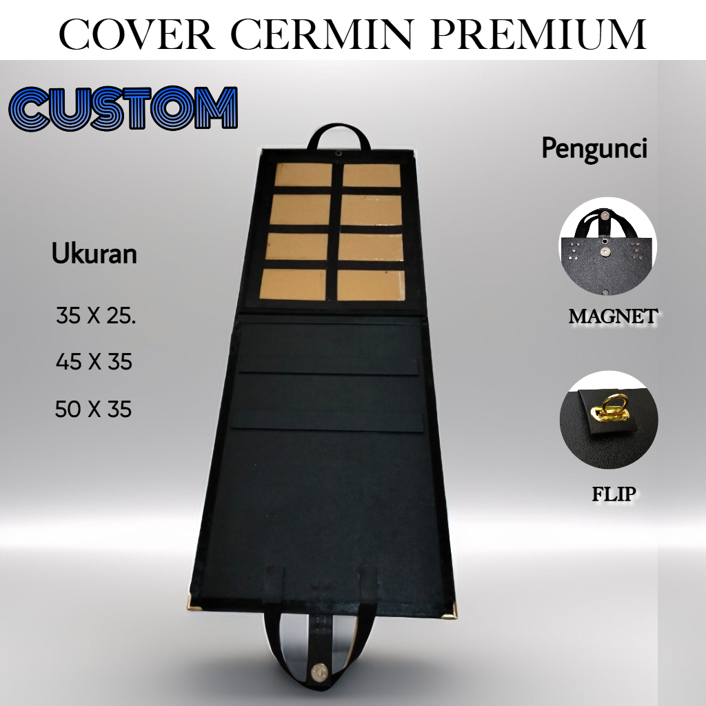 Cover Cermin MUA Custom - Sarung Cermin Lipat Professional (Custom Size)"