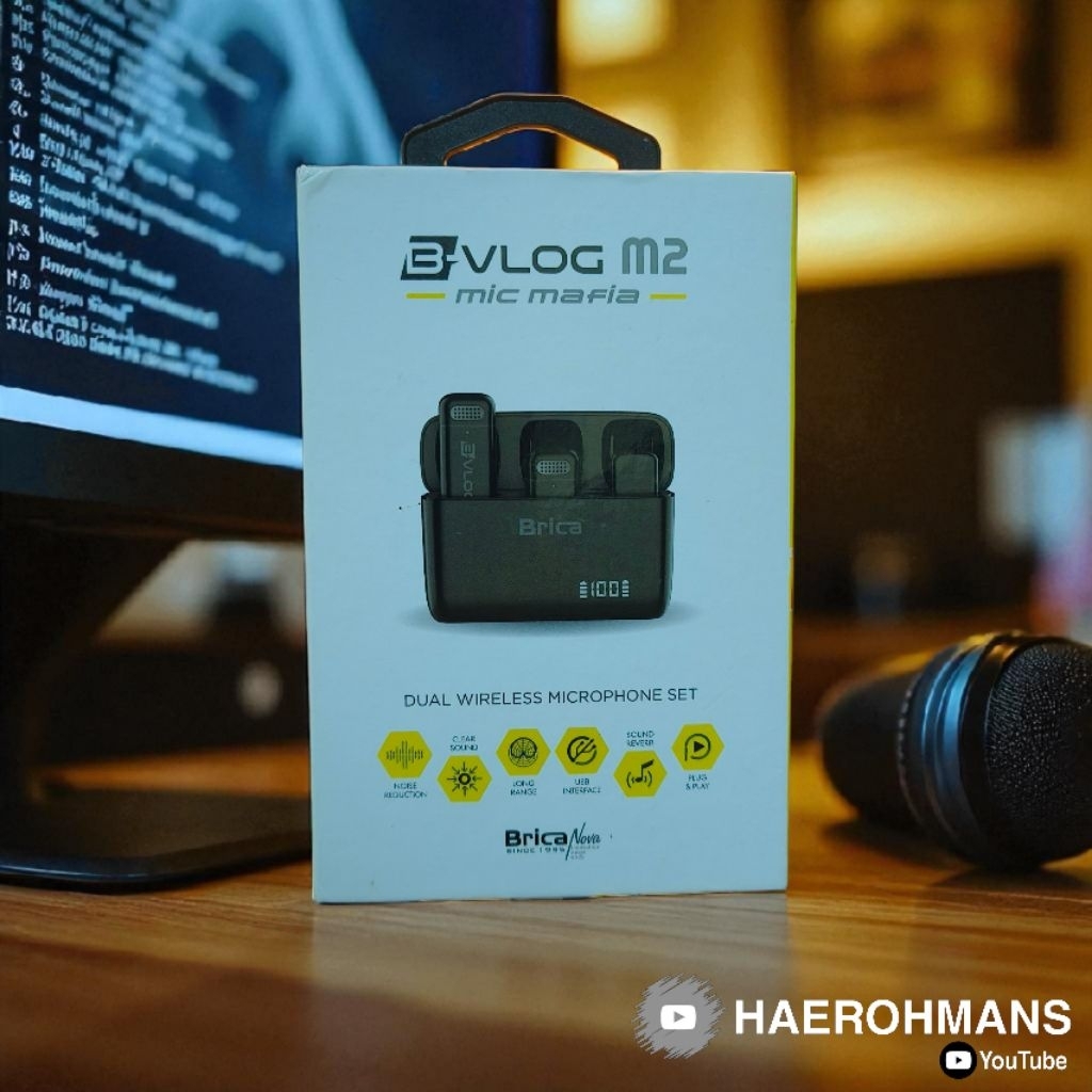 Microphone Wireless Brica B-VLOG M2 (Double Mic) – Ex Review YouTube HAEROHMANS | Kondisi 99% + Gara
