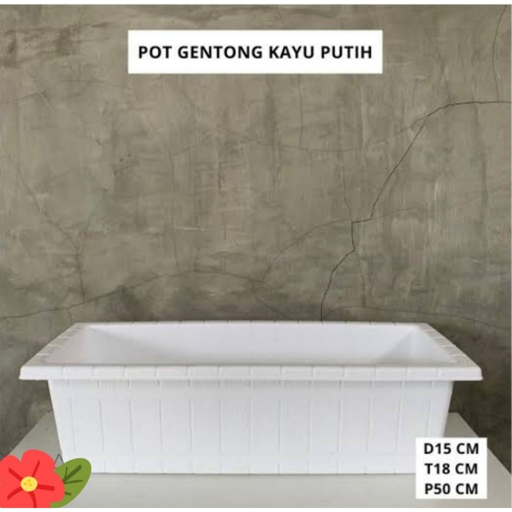 pot plastik panjang motif kayu putih