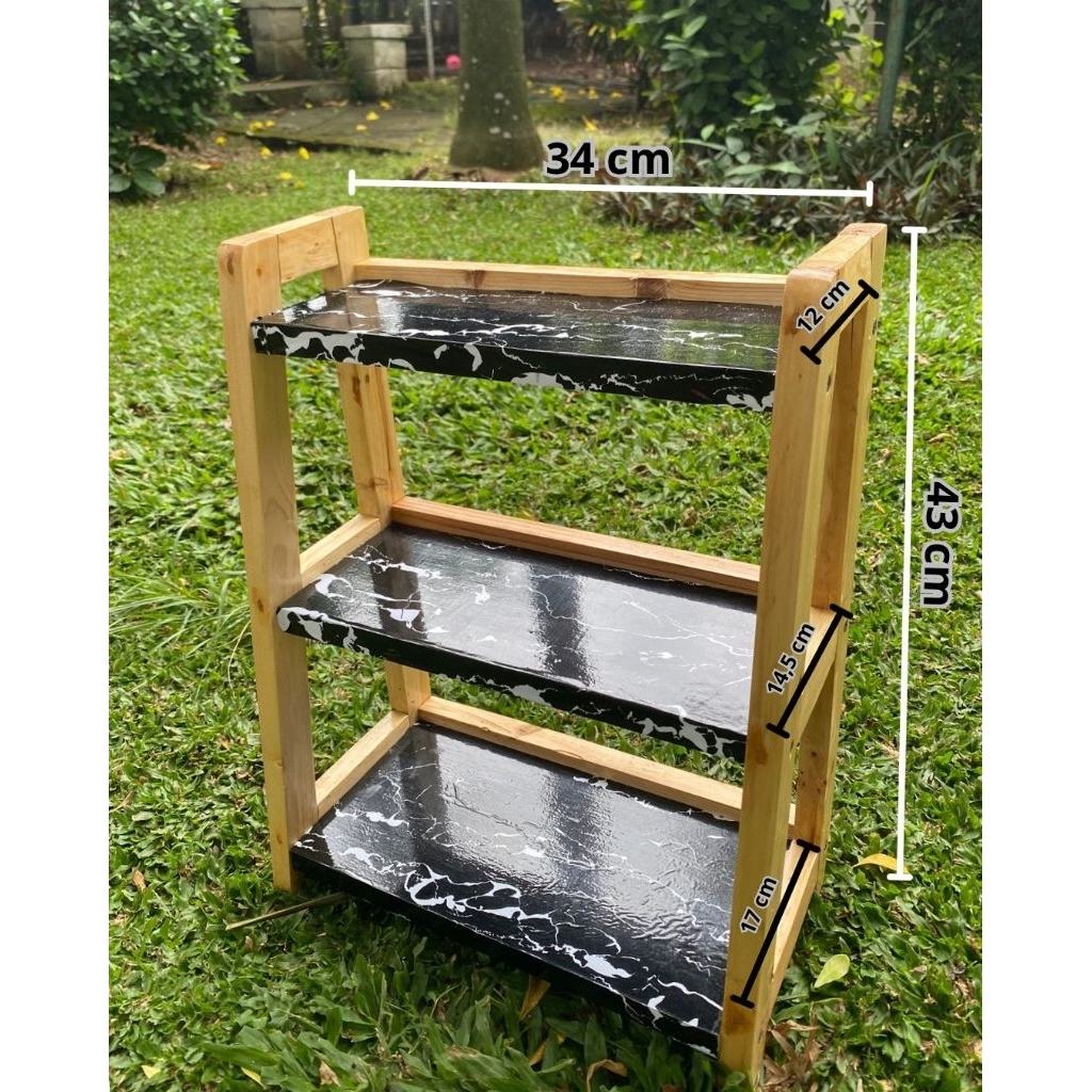 Rak Bumbu 3 Susun Full Kayu Jati Belanda