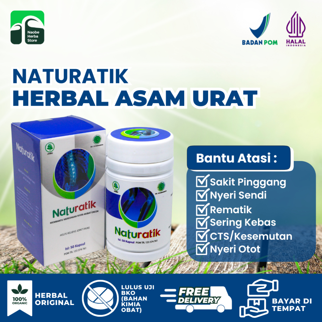 NATURATIK Obat Nyeri Sendi dan Lutut Meredekan Pegal Linu Encok Saraf Kejepit Rematik Asam Urat