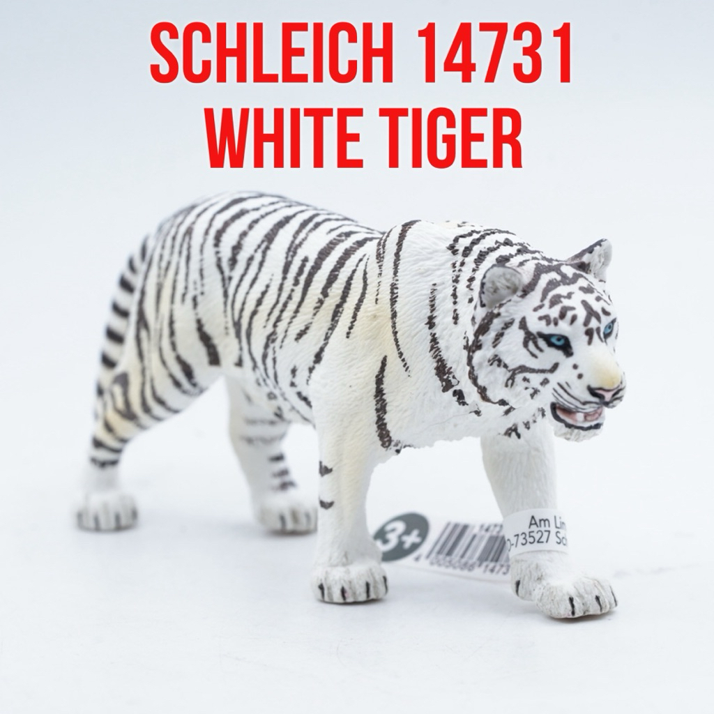 Schleich 14731 Tiger White Macan Harimau Putih Abu Abu Bengal Panthera Tigris Mainan Figure Binatang