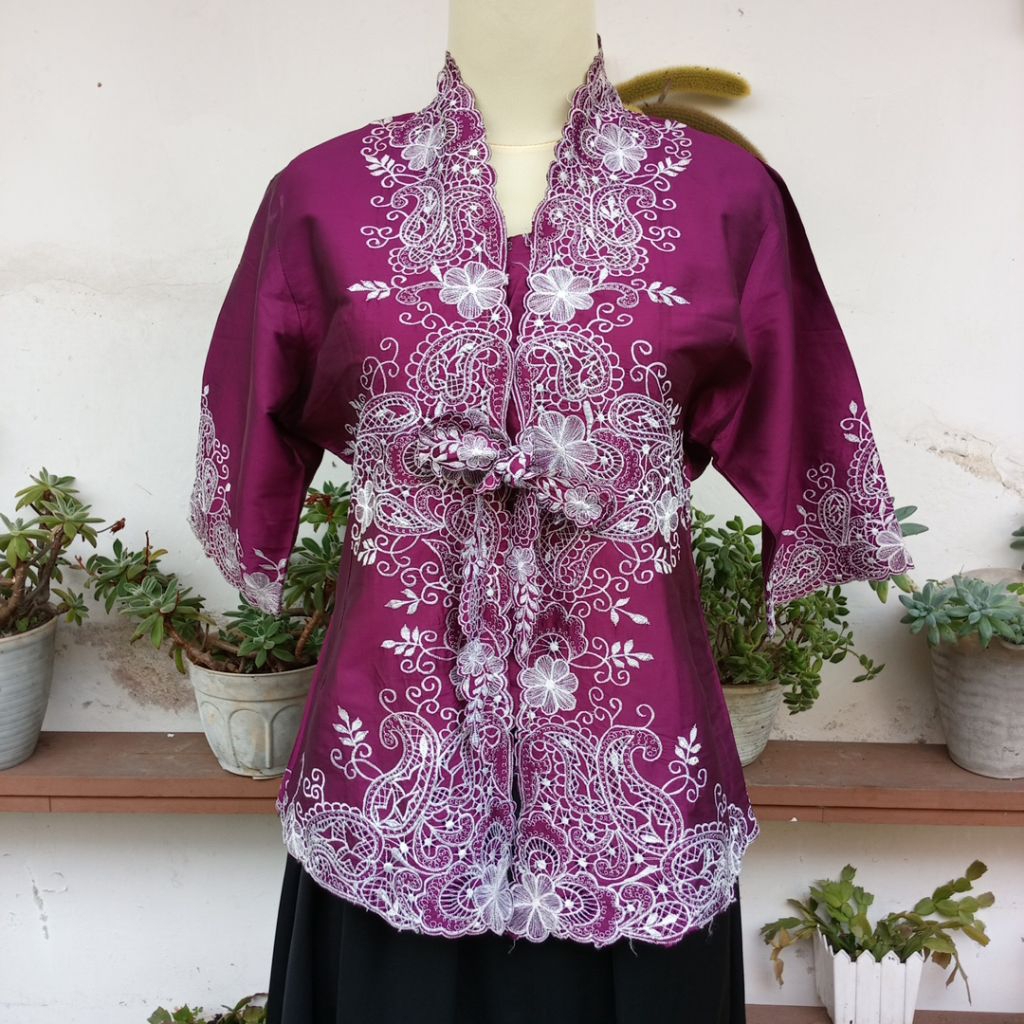 [New Collection] Preloved Kebaya Chaniago Ungu Atasan Tradisional Wanita