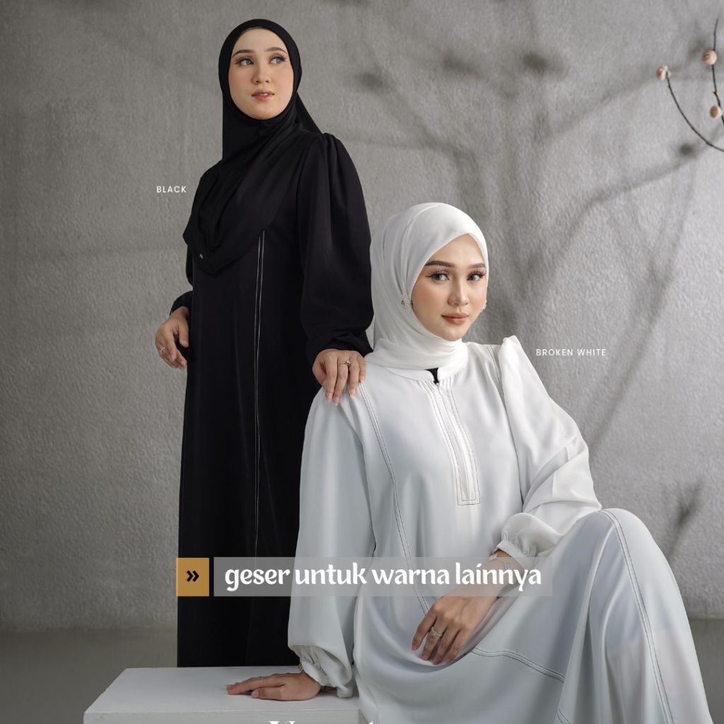 ⚪ [WHITE] | SPECIAL UMROH DRESS by Nadheera Luxury [ NEW - ND Plain Series ] Gamis Putih Nadheera Lu