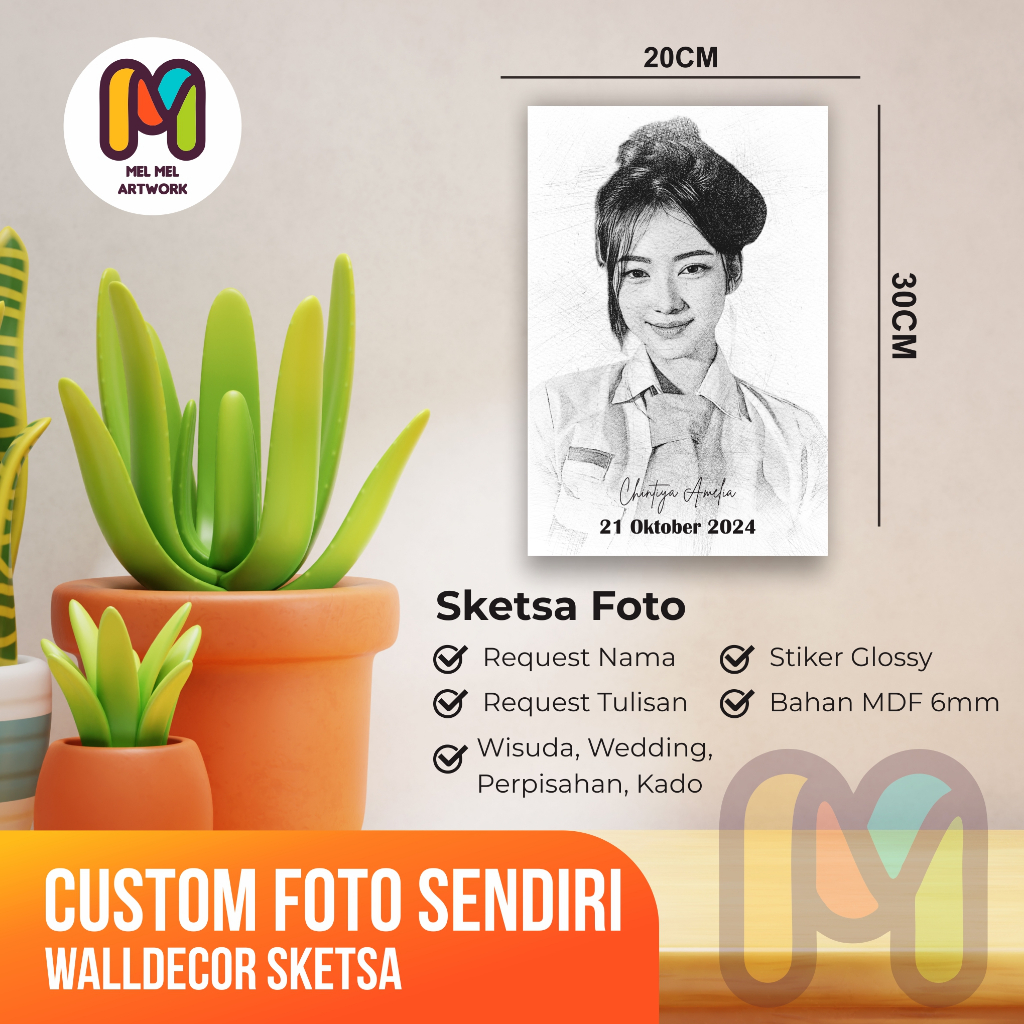 Kado Foto sketsa wajah Custom