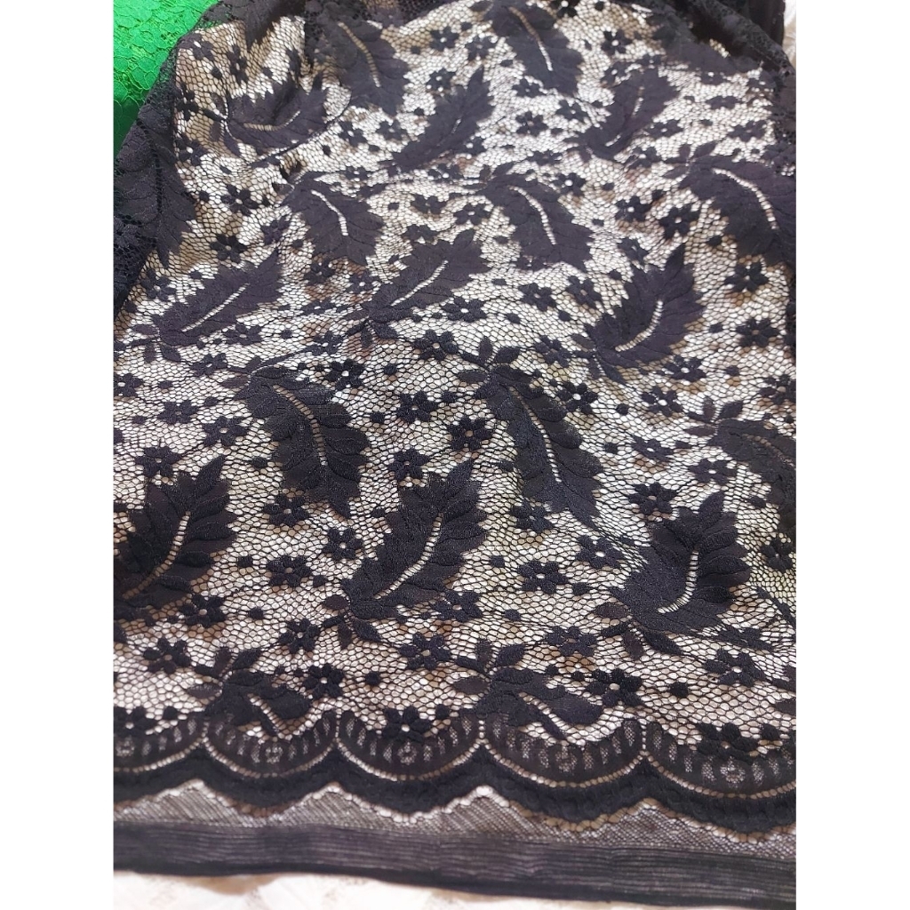 kain brokat premium  - kain brokat kebaya  - kain brokat luxury  - kain brokat katun ( hitam) kj