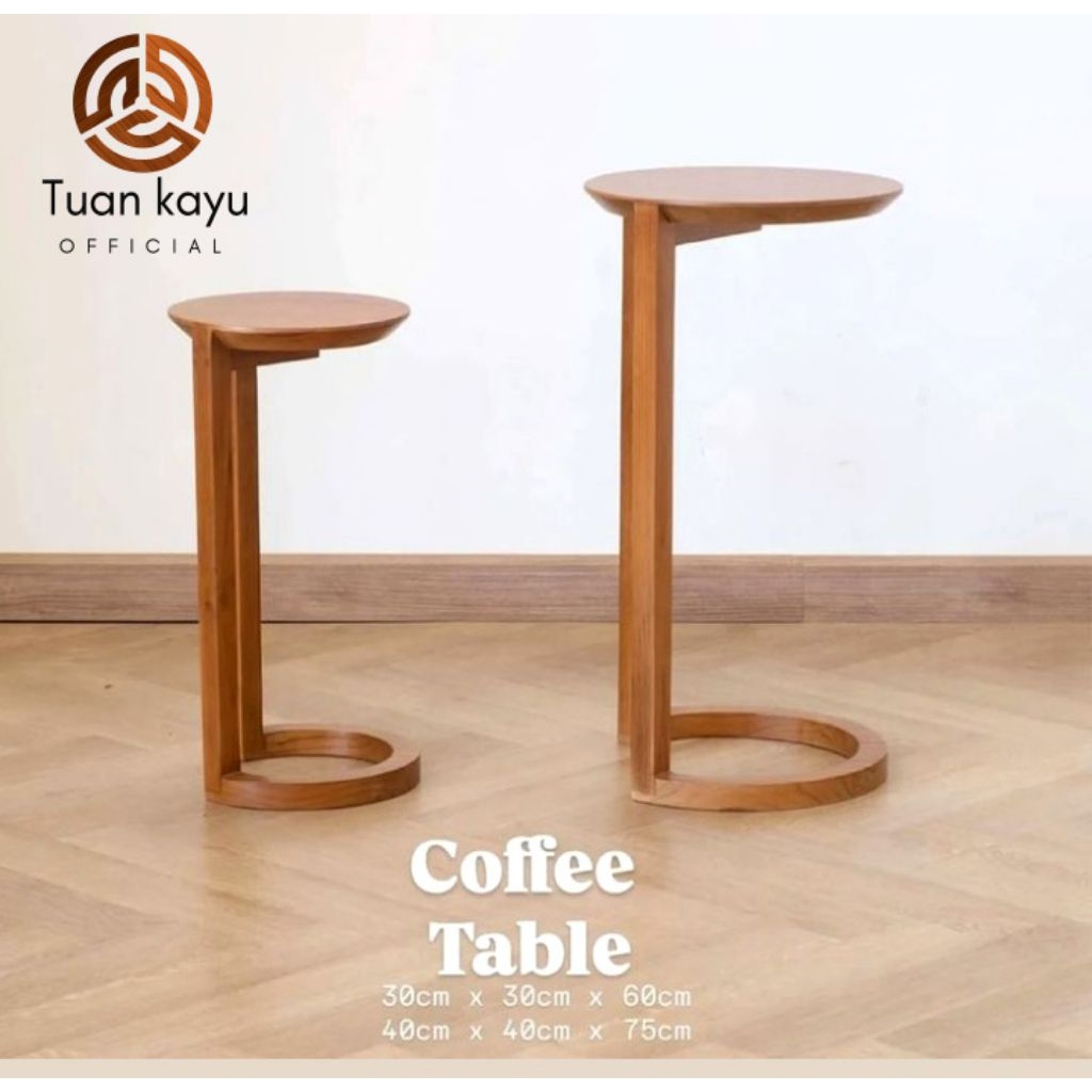 Meja kopi kayu coffee table aesthetic coffee shop