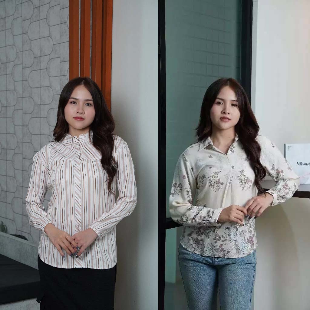 Missty Atasan Kemeja Blouse Wanita Kasual Korean Style