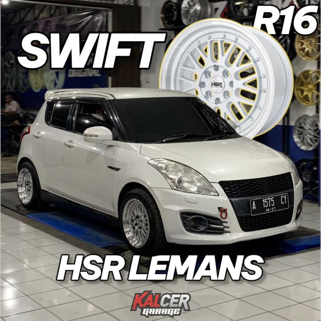 Velg Racing HSR Lemans R16 Lebar 7,5/8,5 ET30 Silver Mahcine Lip