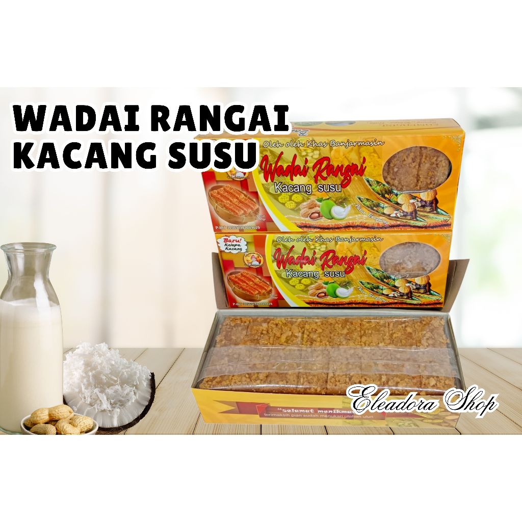 Wadai Rangai Kacang Susu - Kue Rangai Kacang Susu Khas Banjar - Kemasan Kotak