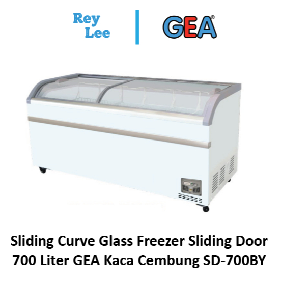 Sliding Curve Glass Freezer Sliding Door 700 Liter GEA Kaca Cembung SD-700BY
