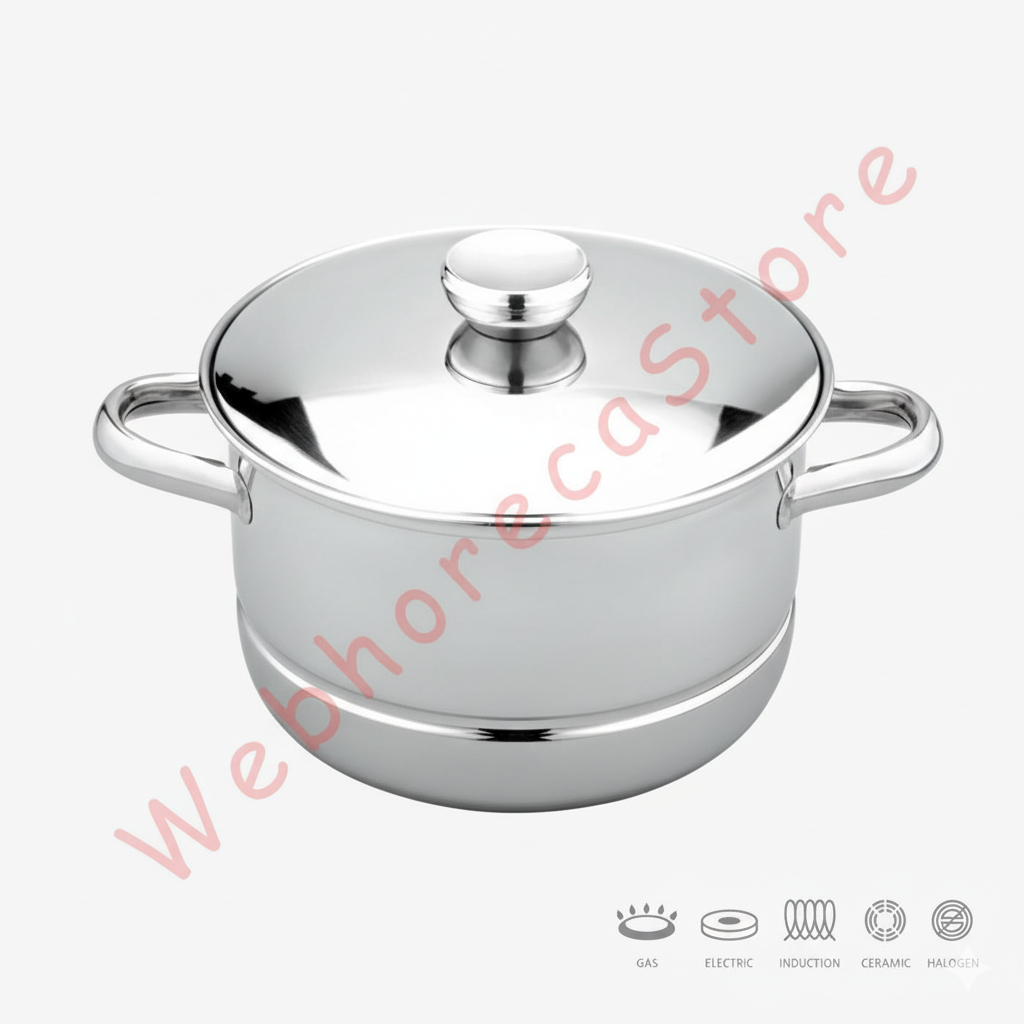 Bima Prima Stockpot Steamer with Lid 26cm/ Langseng Kukus Stainless