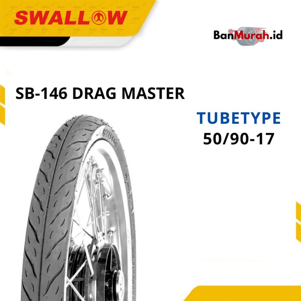 Ban Motor Ring 17 ukuran 50/90 Swallow SB-146 DRAG MASTER Tubetype Ban Racing Drag Cacing Ceper