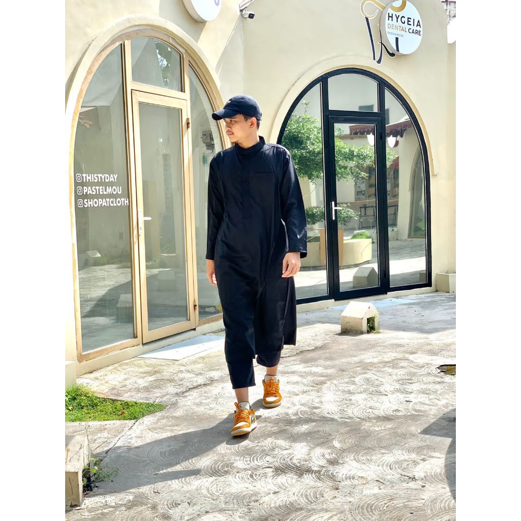 hot deals gamis jubah yaman - jubah polos hitam - jubah pria polos warna putuh - jubah lengan