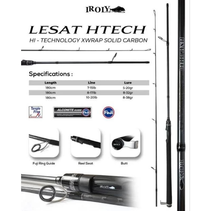 JORAN IROLY LESAT H-TECH | 180 | CARBON SOLID | FUJI ALCONITE | GALATAMA SERIES | 7-15lb