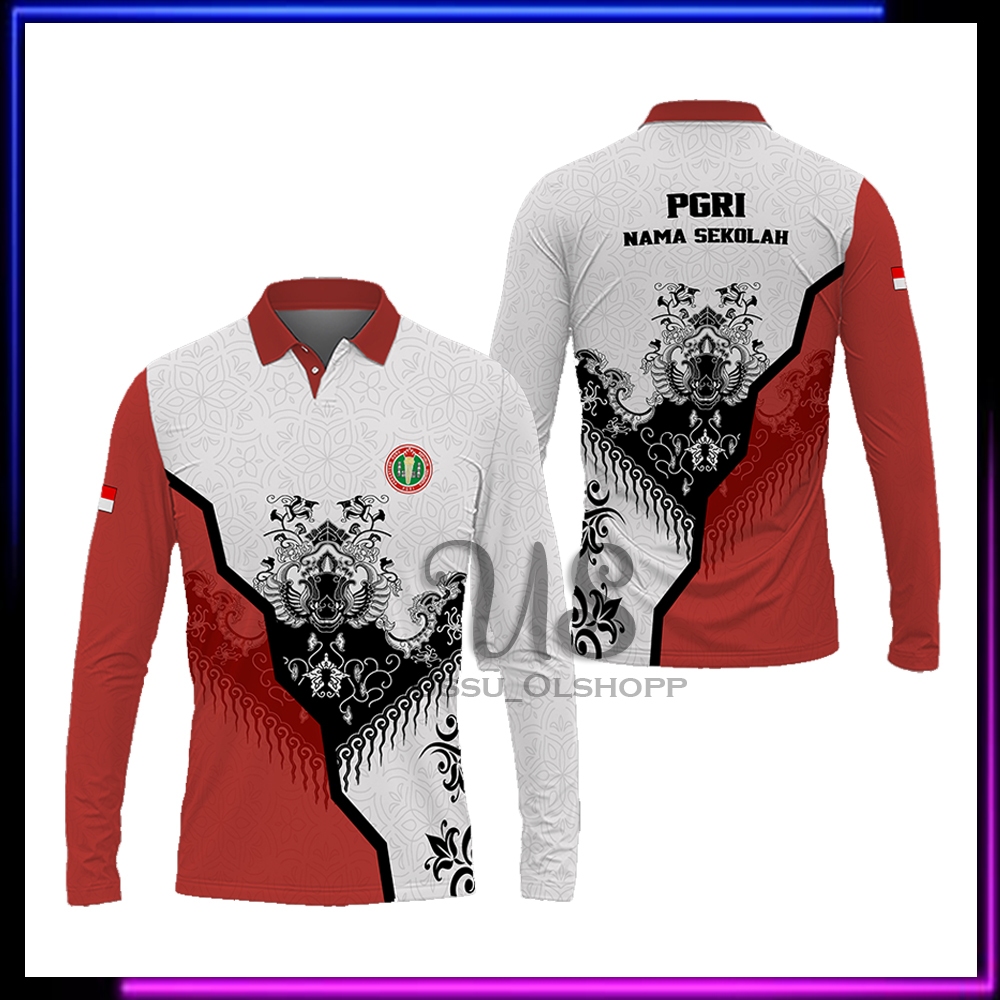 Kaos Seragam PGRI / Jersey PGRI / Baju Guru PGRI Berkerah / Jersey Olahraga Guru PGRI Custom Nama