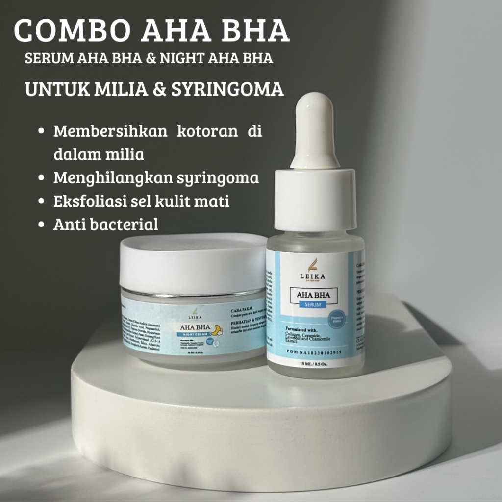 PAKET MILIA SERUM AHA BHA & NIGHT CREAM AHA BHA Penghilang Milia Serum Milia Penghilang Milia Paling