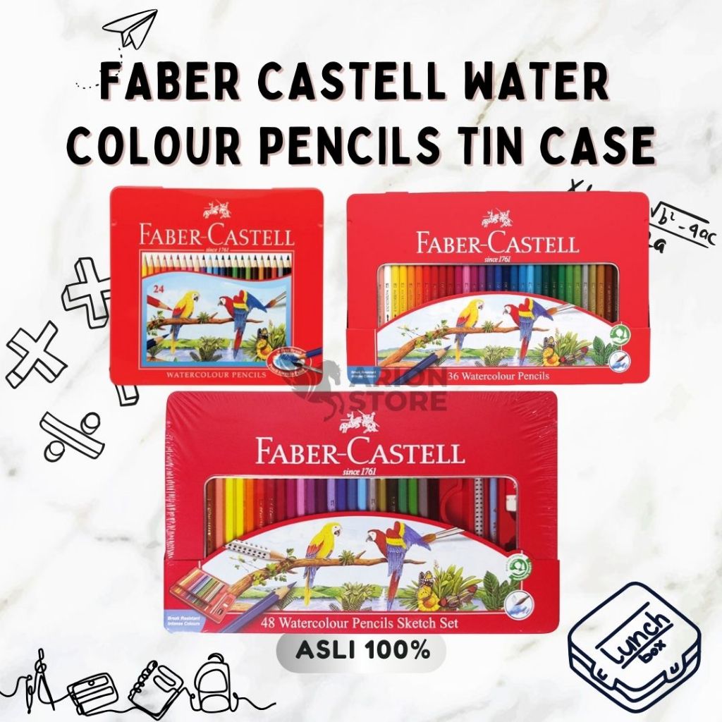 

[ARION STORE] WATER COLOUR PENCILS FABER CASTELL 24L / 36L / 48L TIN CASE / PENSIL WARNA FABER CASTELL 24L / 36L / 48L TIN CASE [SET]