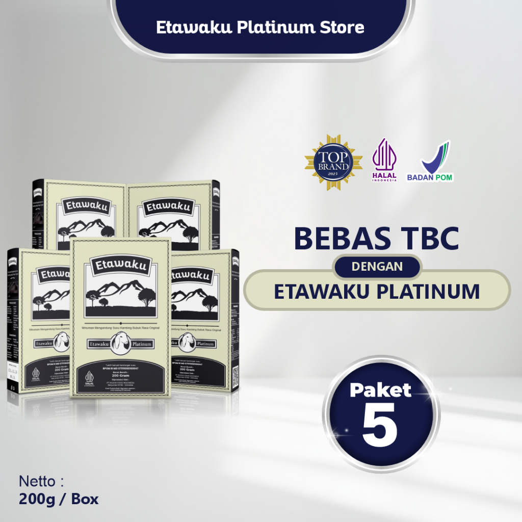 Etawaku Platinum - Paket 5 Box Bebas TBC dengan Susu Etawaku Platinum